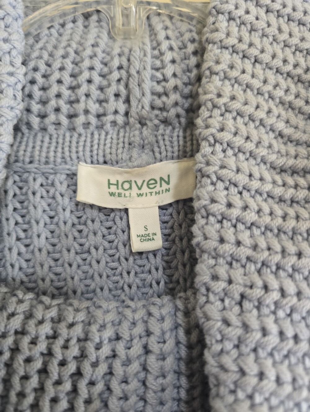 Talbots Haven Well Within Cowlneck Cable Knit Sweater Small Light Blue Oversized - Picture 3 of 6